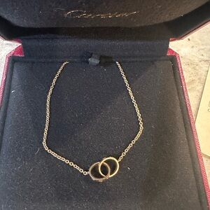 Authentic w/ COA Cartier 18k yellow Gold LOVE Necklace w/ interlocking rings